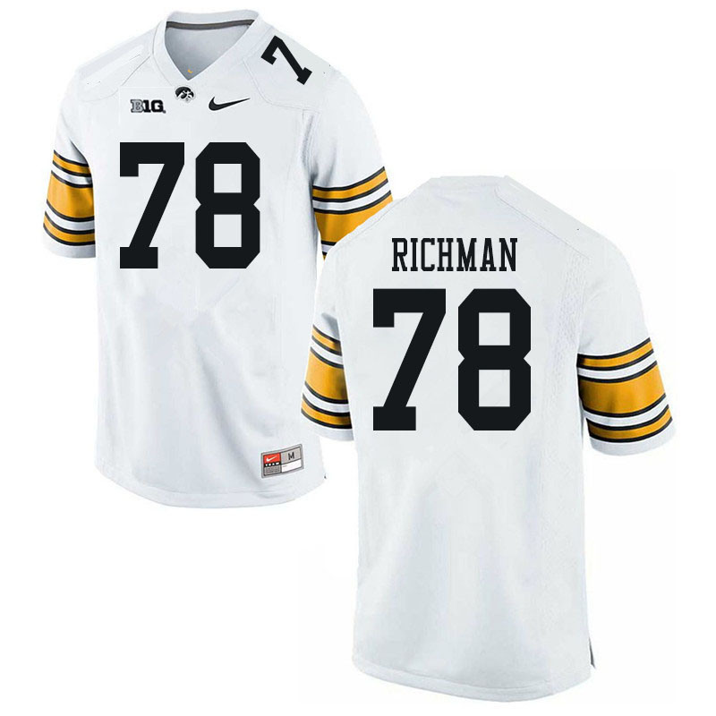 Men #78 Mason Richman Iowa Hawkeyes College Football Jerseys Sale-White - Click Image to Close